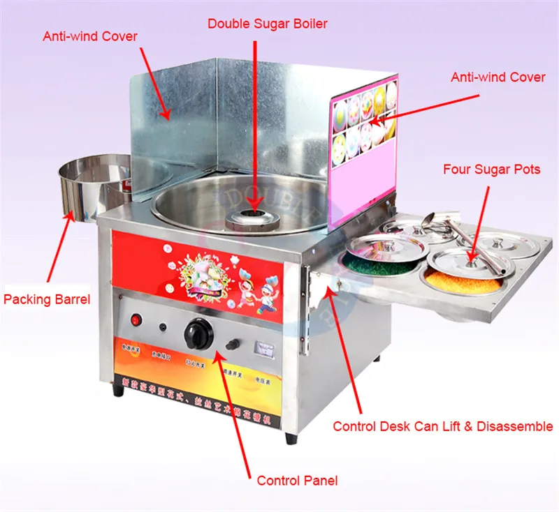 2023 Commercial Fancy Gas Sweet Cotton Candy Maker Flower Candyfloss DIY Marshmallow Machine Fairy Sugar Floss Snack Children