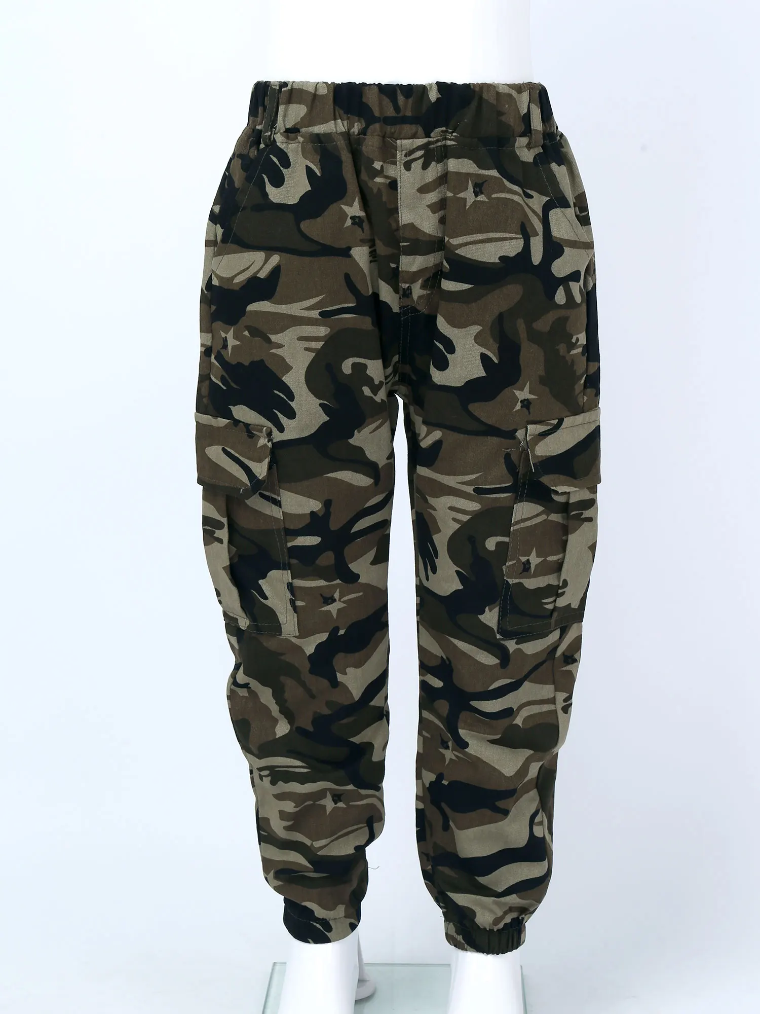 Oyolan 2021 Children Boys Cotton Sport Pants Casual Camouflage Printed Teenage Girls Cargo Pants Kids Trousers Military Pants