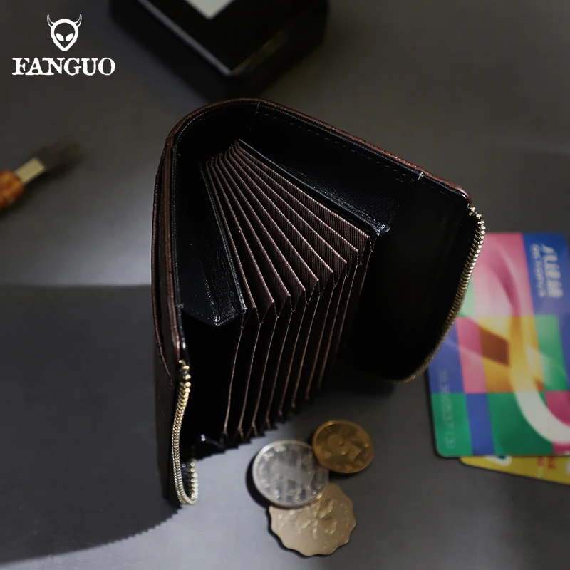 RFID Blocking Credit Card Holder Bag Genuine Leather Storage Organizer  Business Card ID Card Holder Box Travel Card Bag Wallets