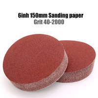 10pcs 6 Inch 150mm Grit 40-2000 Sanding Paper Discs Hook Loop Sandpaper Round Disk Sand Sheet