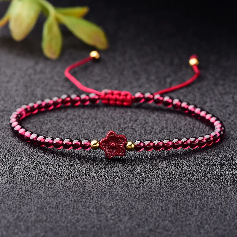 Natural Cinnabar Hand Weave DIY Lucky Pixiu Red Rope Garnet Bracelets Buddha Cinnabar Charm Bracelet Bangle Jewel Dropship
