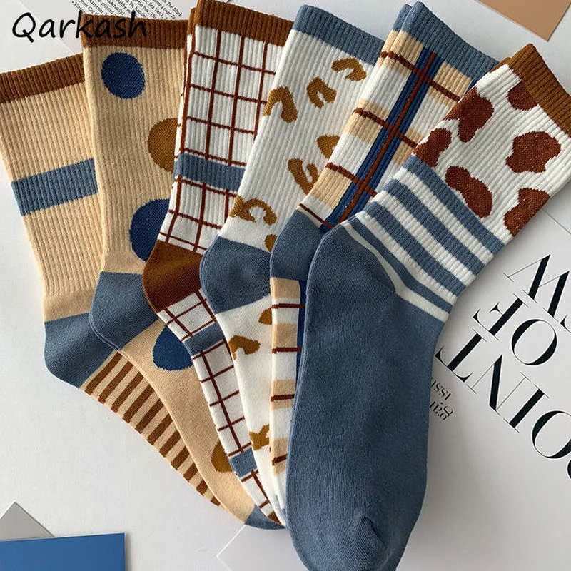 Socks Women Retro All-match Keep Warm Hosiery Female Ulzzang Girlish Comfortable Autumn New Arrival Street Lovely Preppy College