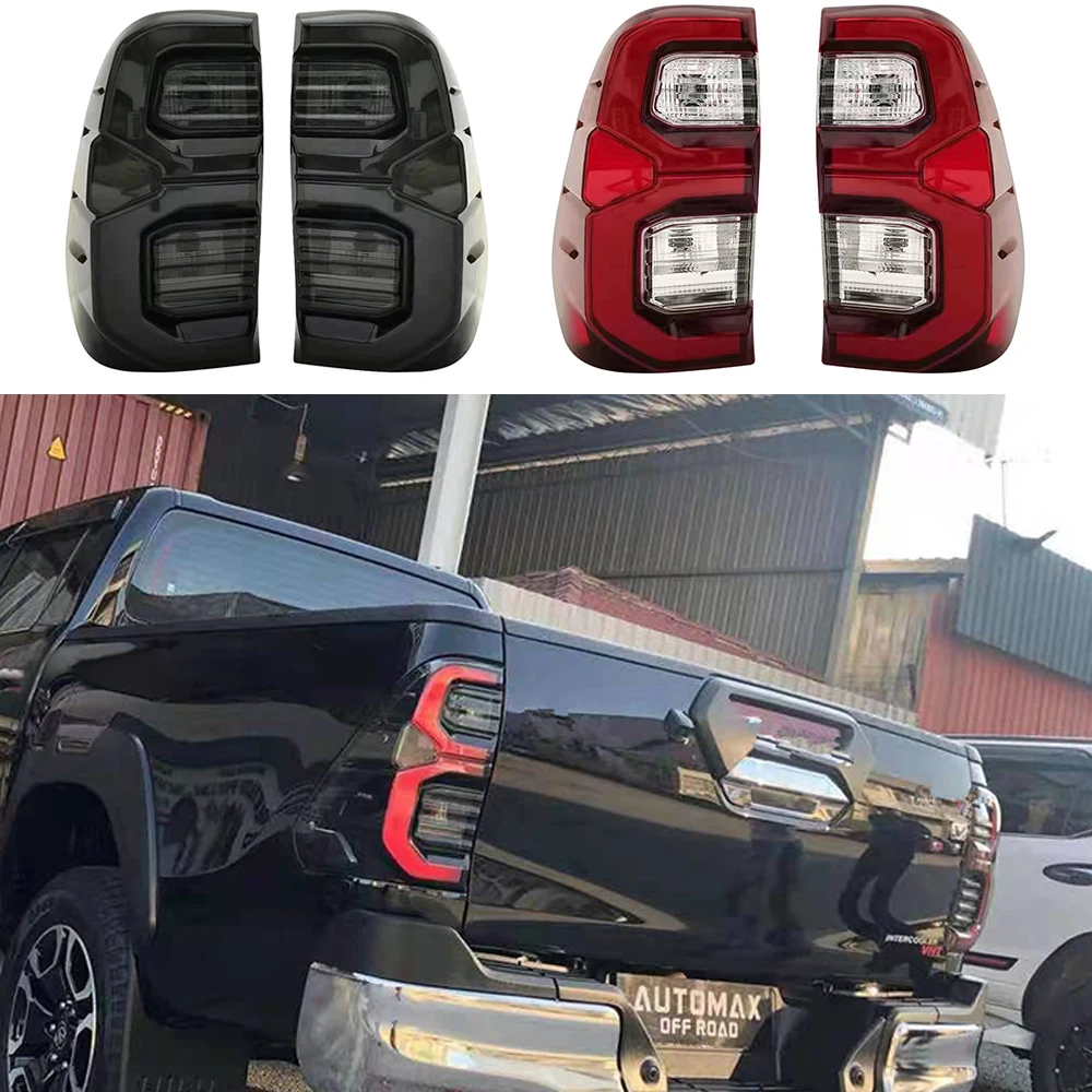 

New Design LED Rear Tail Lamp Car Body Kit Back Lamp Taillight For Hilux Revo Rocco 2021 Pickup Car Tail Lamps