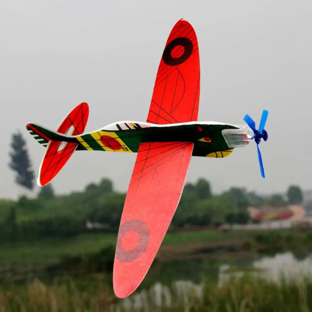 DIY มือโยนขนาดเล็ก Glider ของเล่นเด็กโฟมเครื่องบินประกอบชุดกีฬากลางแจ้งของเล่นเด็กเกม Kado Ulang Tahun