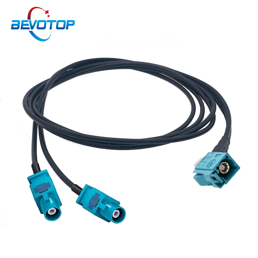 Universal Fakra Z Adapter 1 Female to 2 Male Extended Plug Y Type Fakra Splitter Antenna Adapter Cable Radio FM Conversion Line