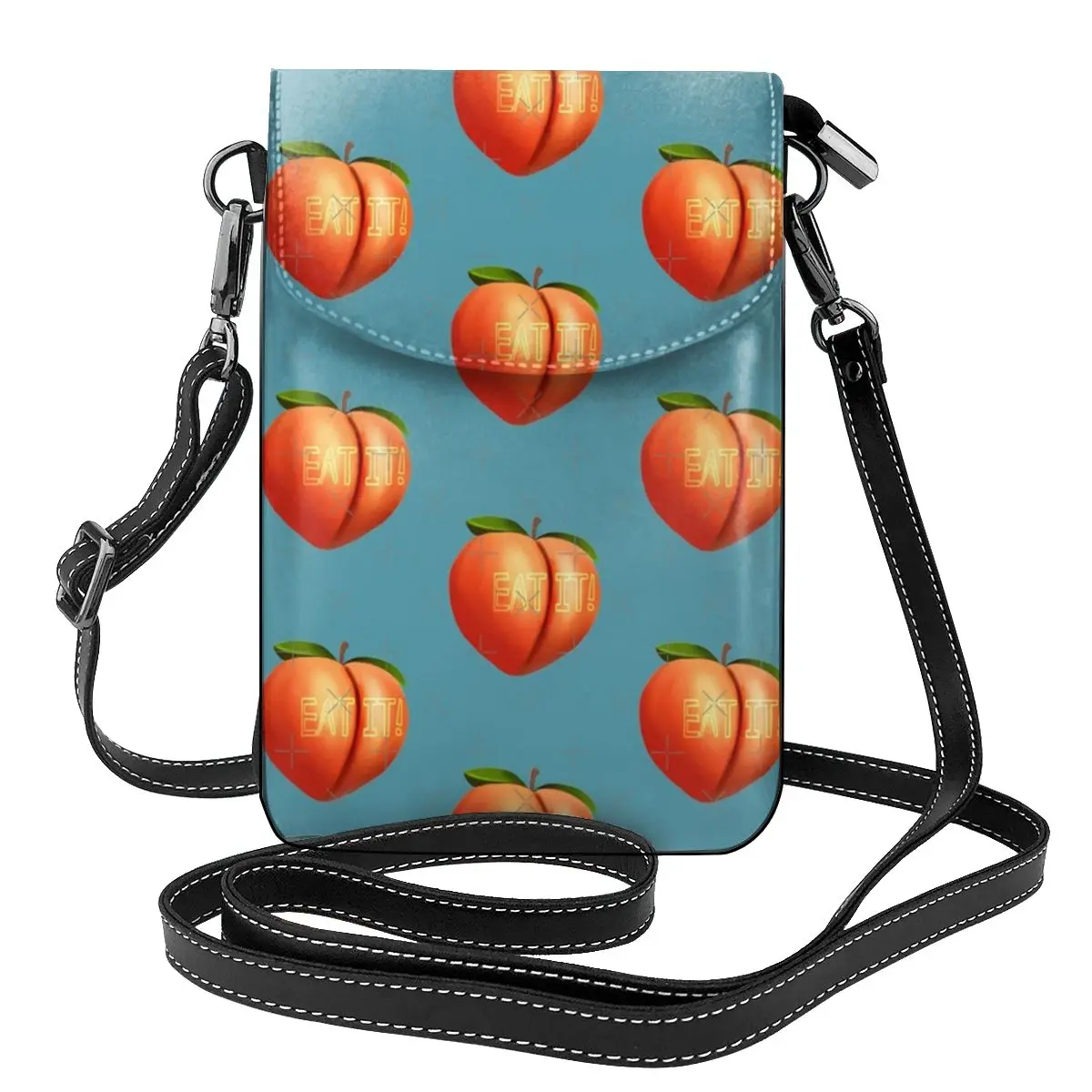 

Peach Sticker Shoulder Bag Eat it Outdoor Woman Women Bags Fashion Funny Leather Purse