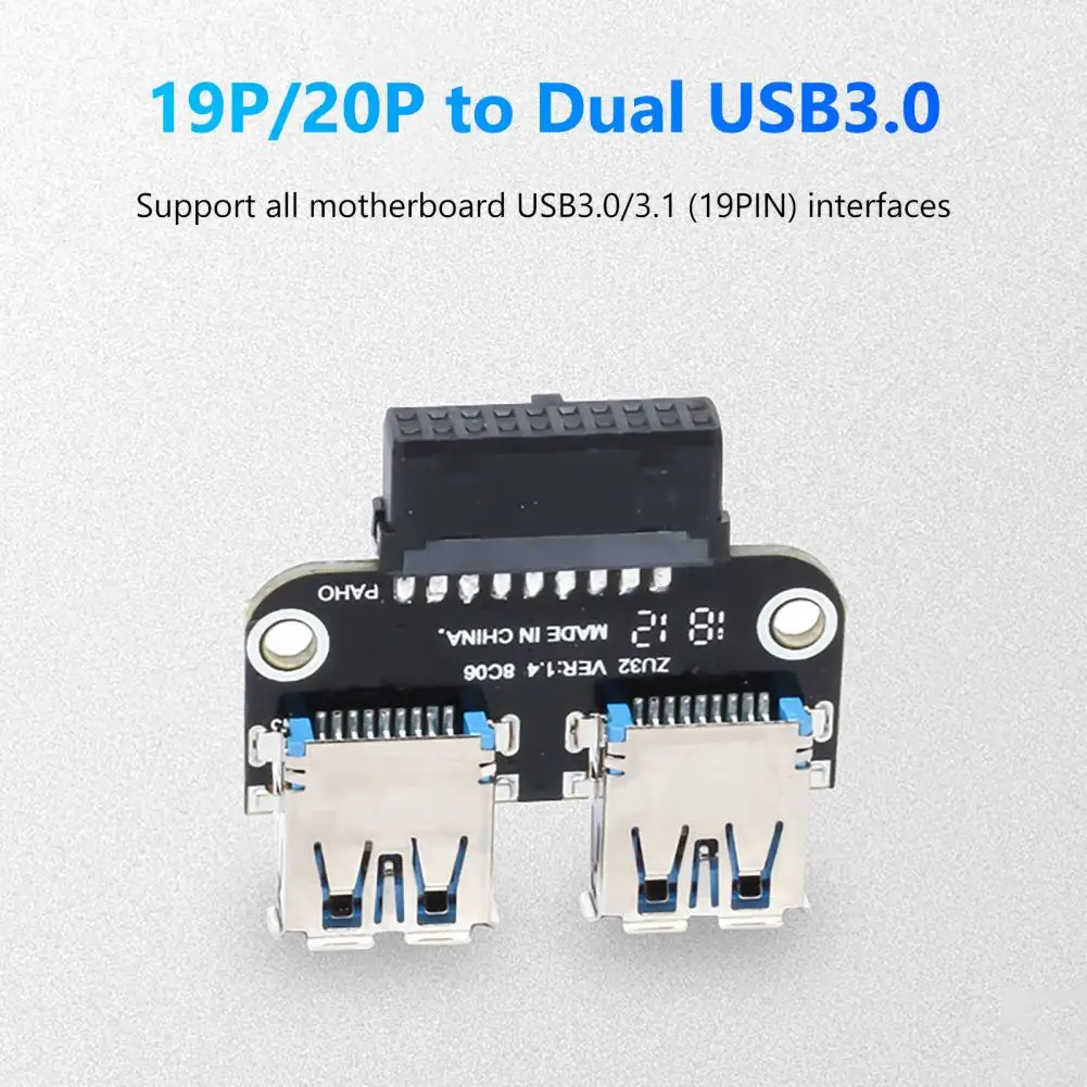 USB3.0 19 PIN 20 pin female to USB2.0 9 pin male adapter USB 3.0 19/20Pin to USB 2.0 9PIN converter adapter Chassis Front