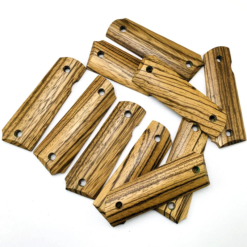 Imagem -03 - Zebra Madeira Tático 1911 Apertos Lidar com Patches Escalas em Tamanho Completo Cnc Personalizado Faça Você Mesmo Fazendo Substituir Acessórios Peças Par Natural