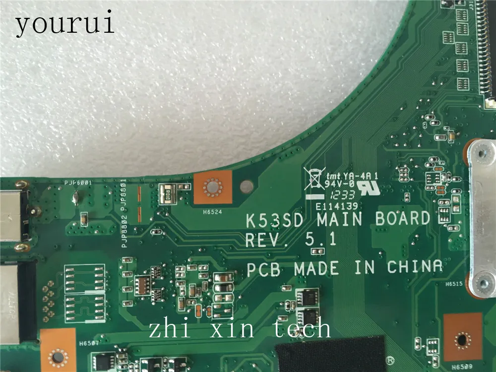 yourui for Asus K53SD K53E K53E K53S Laptop motherboard GT610M REV.5.1 HM65 Notebook Mainboard Full Test