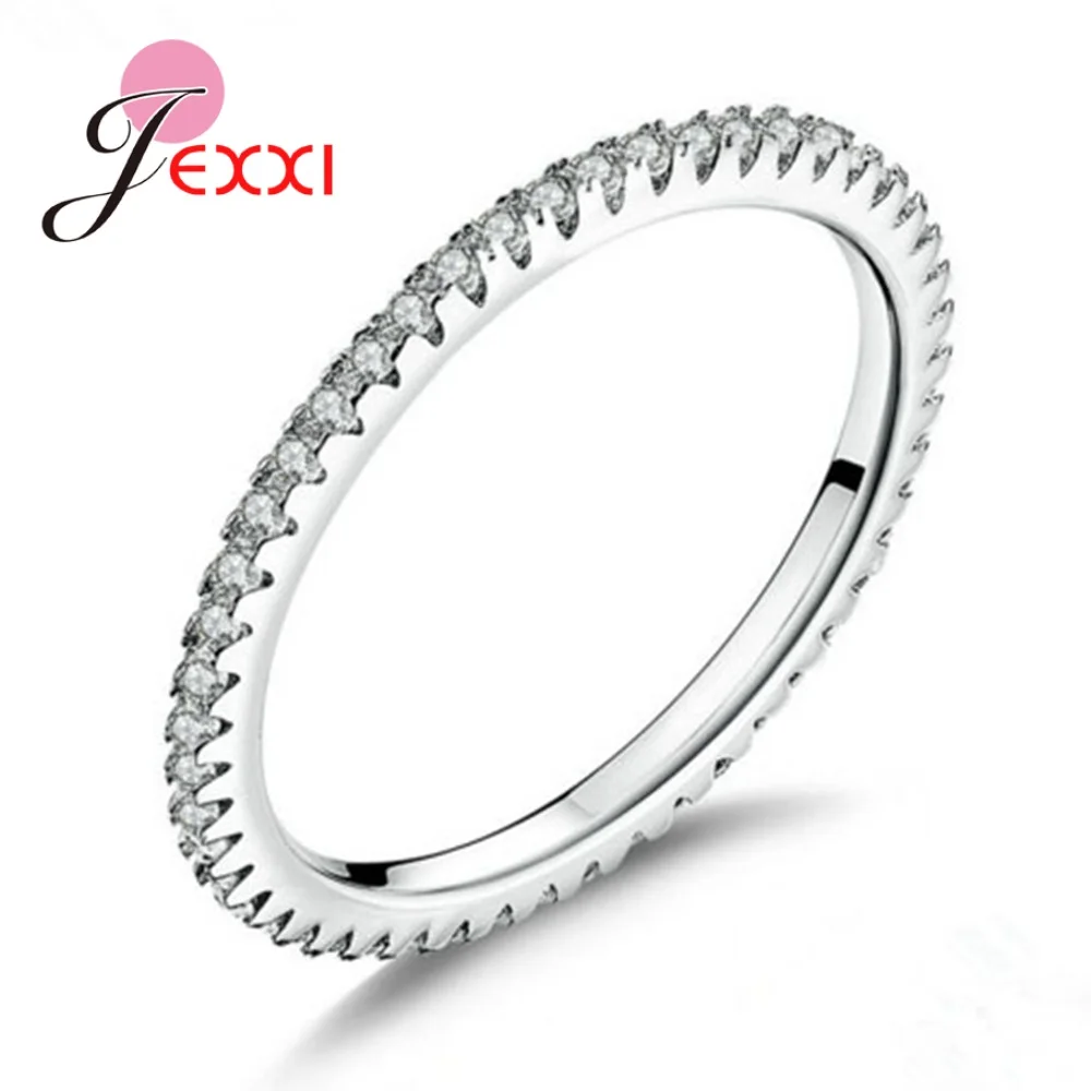 

Hot Sale Dazzling Fashion Jewelry Korean Style Wedding Rings Original 925 Sterling Silver Rings For Women With Sparkling Crystal