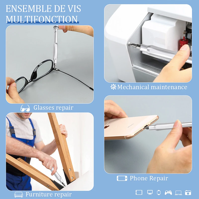 Reparação ferramentas manuais precisão chave de fenda magnética conjunto de hex torx parafuso driver CR-V bit para casa edc tablet do telefone móvel portátil