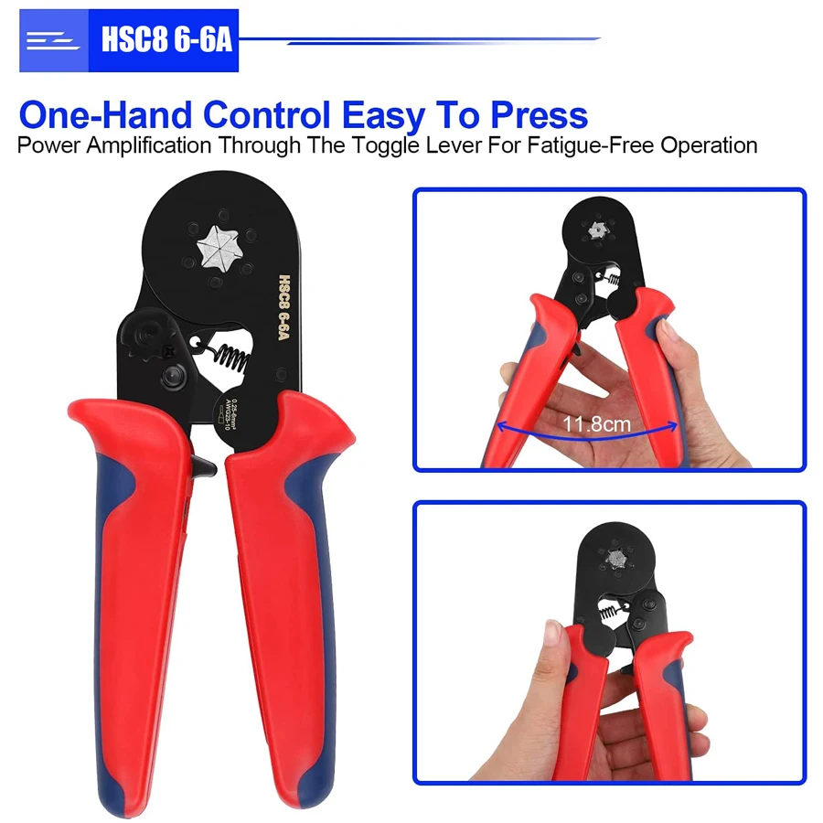 Imagem -05 - Ferrule Crimping Tool Kit Hexagonal Sawtooth Auto-ajustável Ratchet Wire Terminals Crimper Kit com 1900 Conjunto de Terminais Tubulares