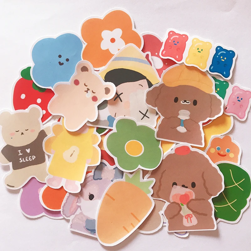 

29pcs/lot Cute bear flowers Sticker Diy Album Scrapbooking Diary Planner Journal Sticker Decorative Label For Kids