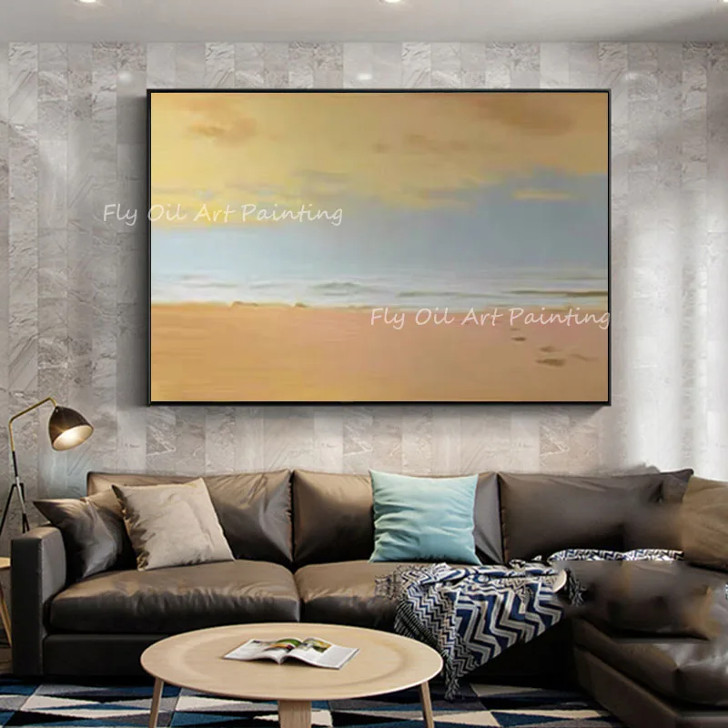 

100% Handmade colorful gold landscape simple Oil Painting Canvas Paintings Art Wall Picture For Home Living Room Decor