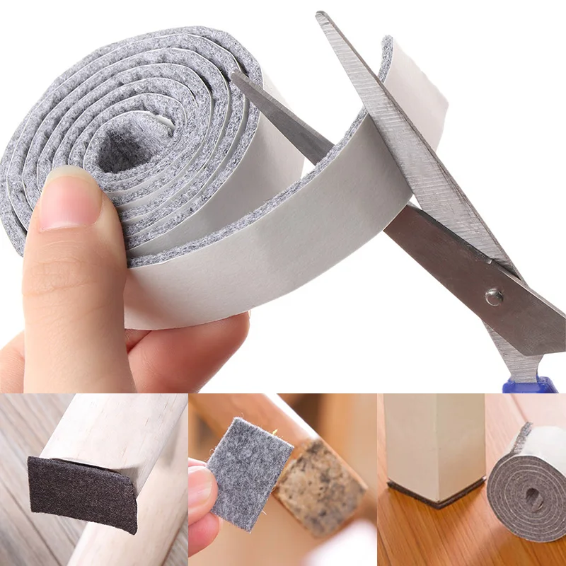 Felt protective pad Self-Adhesive Furniture Roll for Hard Surfaces Heavy Duty Felt Strip Mute Wear-resisting Protect the floor