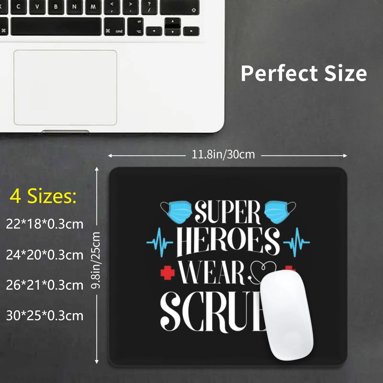 Super Heroes Wear Scrubs Mouse Pad DIY Print Cushion Nurse Nurse Accessories Nurse Accessories For Women Nurse