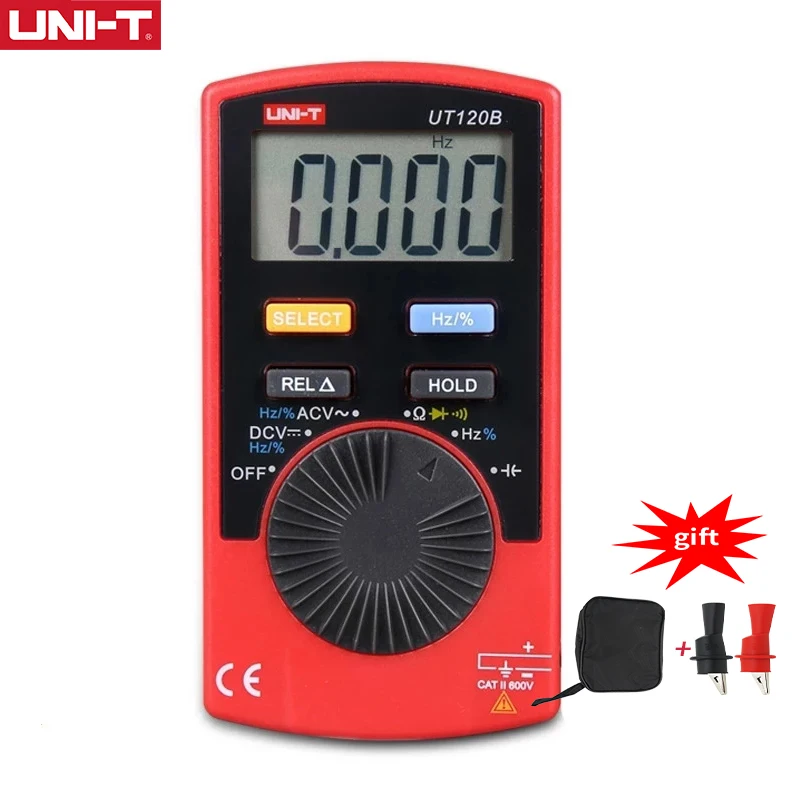

Цифровой мультиметр, карманный мини-измеритель с ЖК-дисплеем и автоматическим выбором диапазона, UT120A, UT120B, UT120C, DC, UNI-T