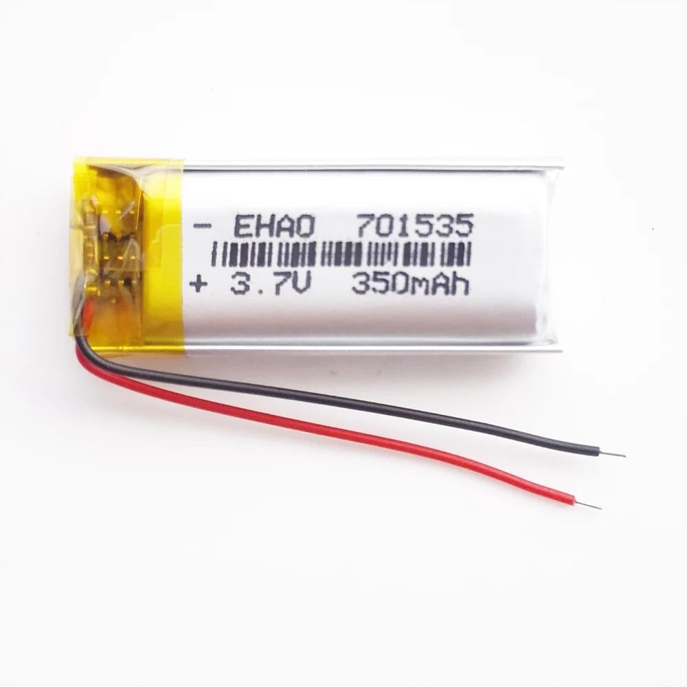 10 PCS 3.7V 350mAh Lithium Polymer LiPo Rechargeable Battery 701535 For Mp3 GPS Headphone Bluetooth Electronic Part Smart Watch