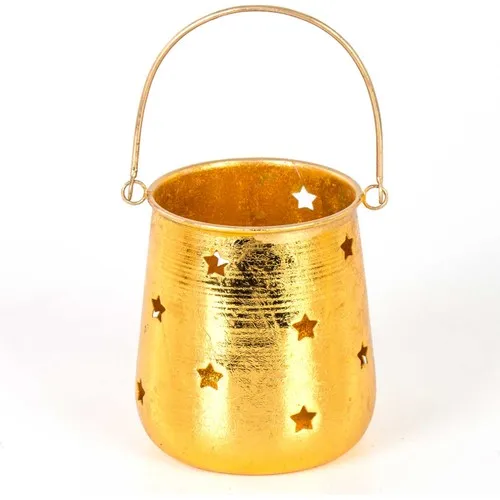 Euro Flora Dore Metal Candle Holder star 13x13 cm