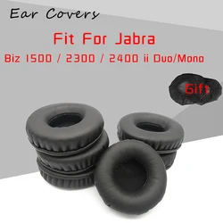 Almohadillas para los oídos para Jabra Biz 1500 / 2300 / 2400 ii Duo/Mono, almohadillas de repuesto para los auriculares, espuma de esponja de cuero PU