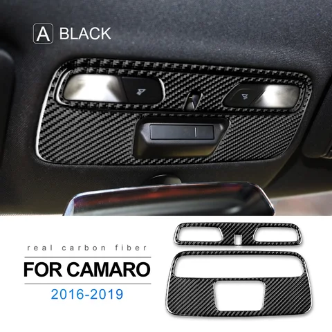 Real Soft Carbon Fiber for Chevrolet Camaro 2016 2017 2018 2019 Accessories Interior Trim Car Roof Light Lamp Switch Panel Cover
