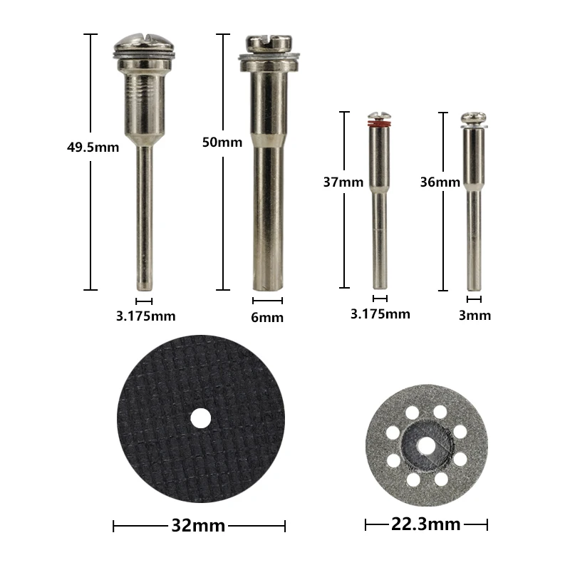 Discos de corte de diamante cmcp 32 peças, conjunto de lâmina de serra metálica, hss, mini lâmina de serra circular para dremel, ferramentas rotativas, rodas de resina cortantes