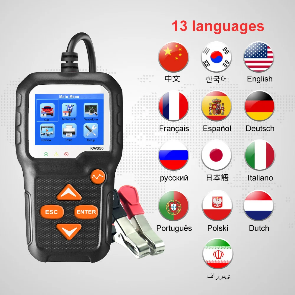 KW350 OBD2 Scanner Full System Car Diagnostic Tool ABS Airbag Oil Light EPB Automotive Scanner OBD II Code Reader