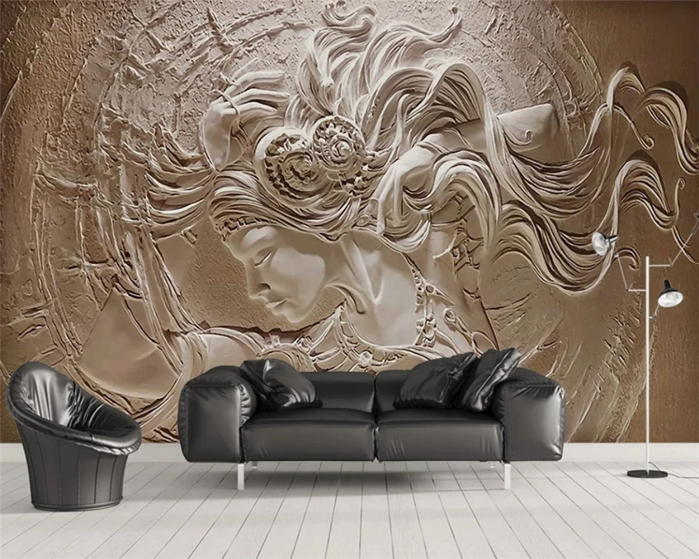 WELLYU wall paper Customized modern personality decorative painting wallpaper 3D stereo relief beauty background painting3D