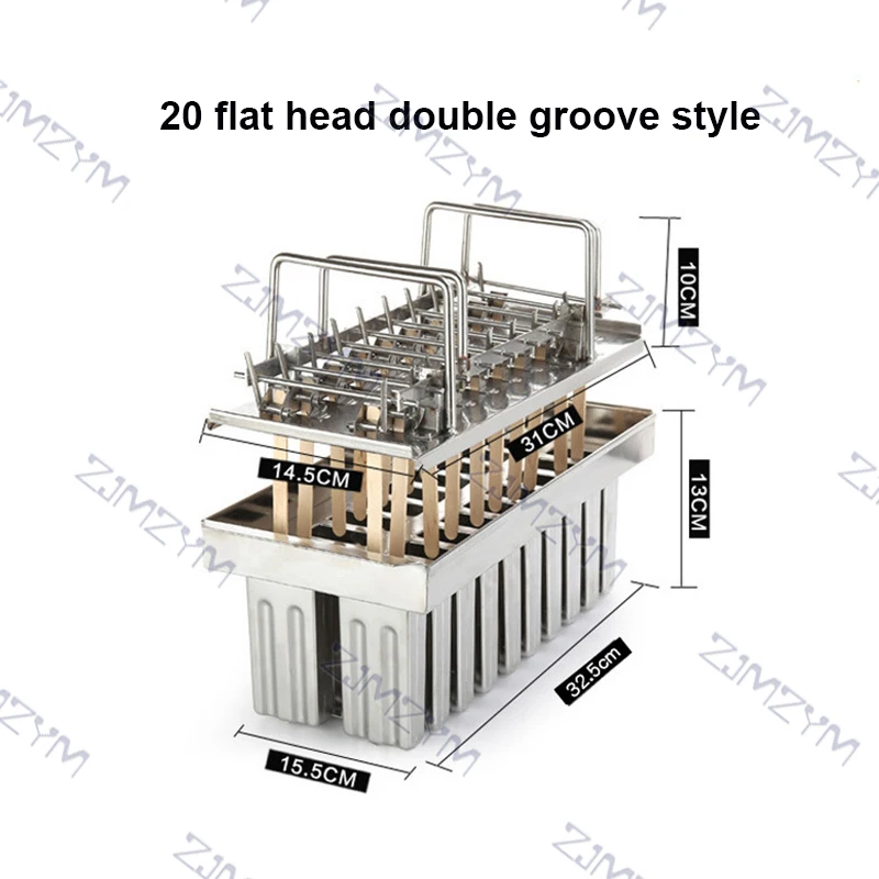 

20 Molds Stainless Steel Ice Cream Mould Stick Ice Stick Making Mould Creative 20 Ice Lattice Mould Ice Cream Stick Rack