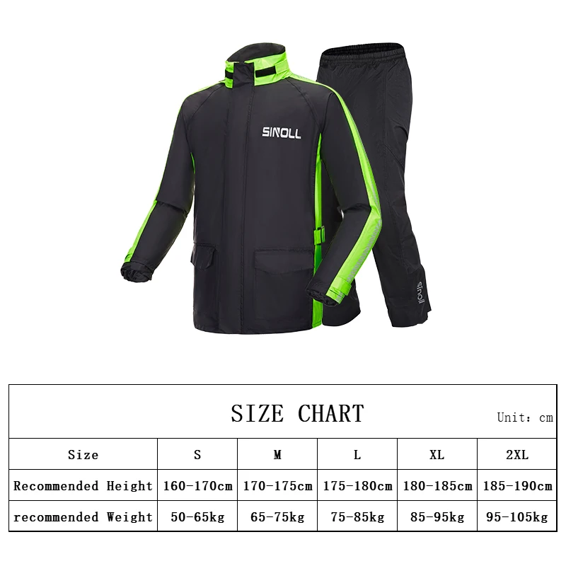 Motorcycle Raincoat For Men Motorcycle Rain Suit Gear Waterproof Jacket Pants Reflective Impermeable Capa de Chuva Motoqueiro