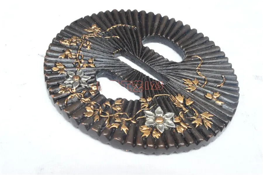 A Set Forged Tsuba Accessory Pure Copper Fitting For Sword Samurai Katana Broadsword Blade