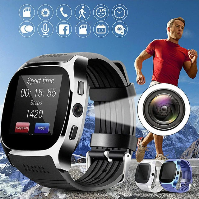Smart Watch T8 Bluetooth With Camera Support SIM TF Card Pedometer Men Women Call Sport Smartwatch For Android Phone PK Q18 DZ09 AliExpress