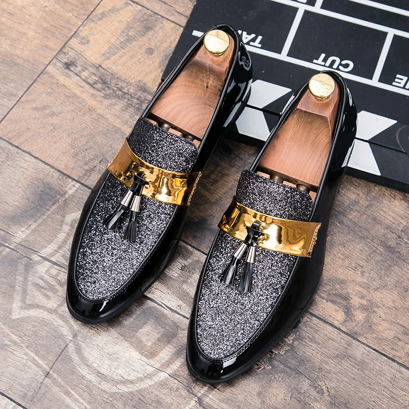 Men Genuine Leather Shoes slip on Oxfords Black Shoe Real Leather Fashion Mens Moccasins Italian Designer Flats Shoes for Men