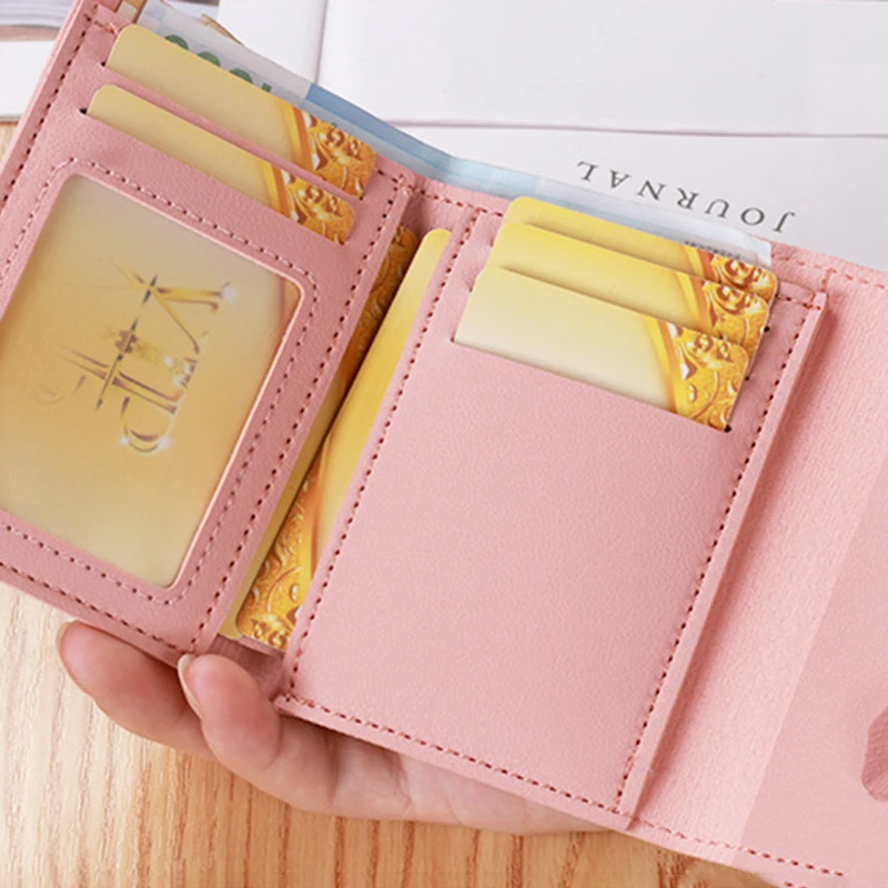 1 Pcs New Cute Women Wallet Leather Card Coin Holder Mini Small Desigh Purse Female Ladies Card Case