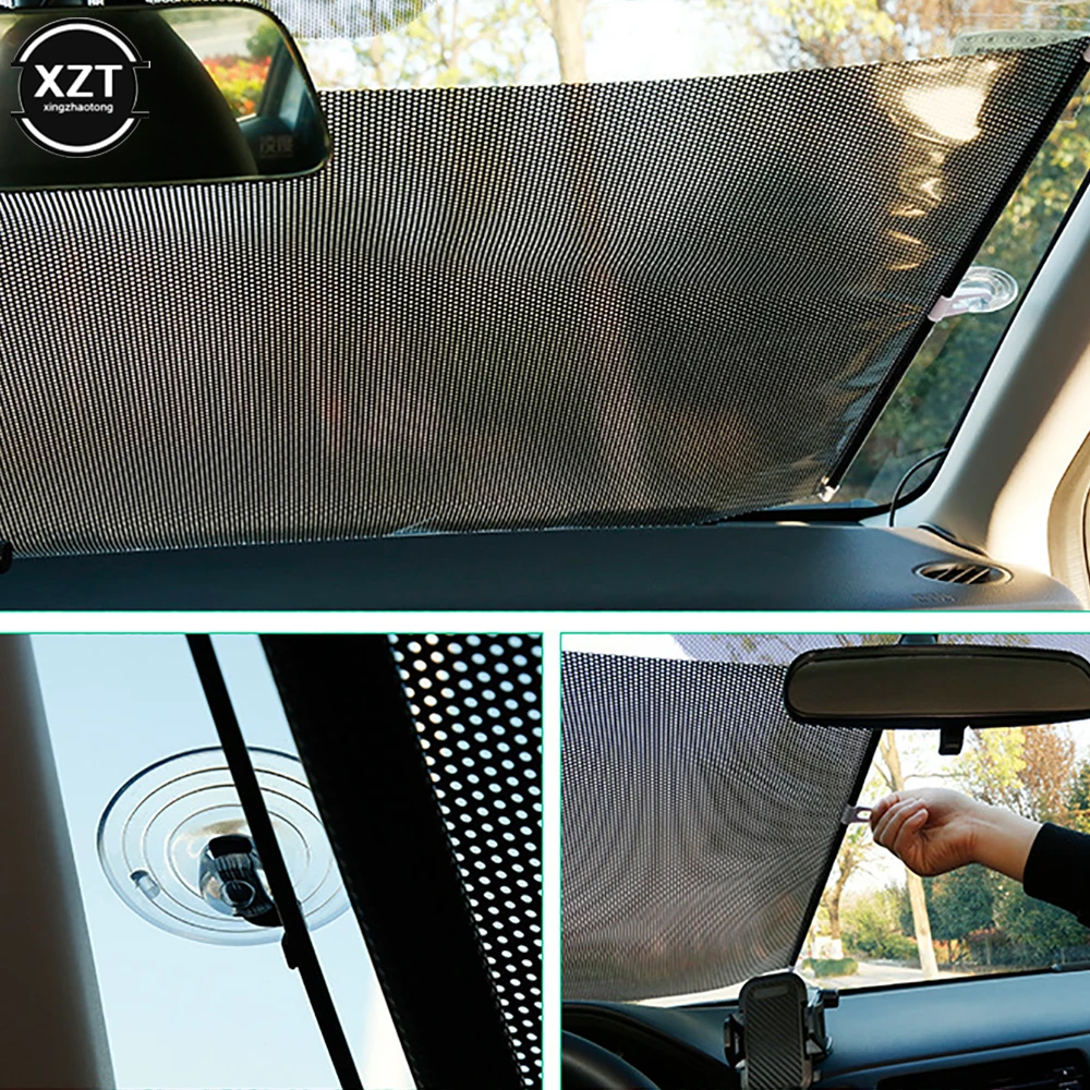 Car Windshield Sunshade Cover Automatic Retractable Sunblind Sun Protection for Car Front Window Windshield Sun Shade