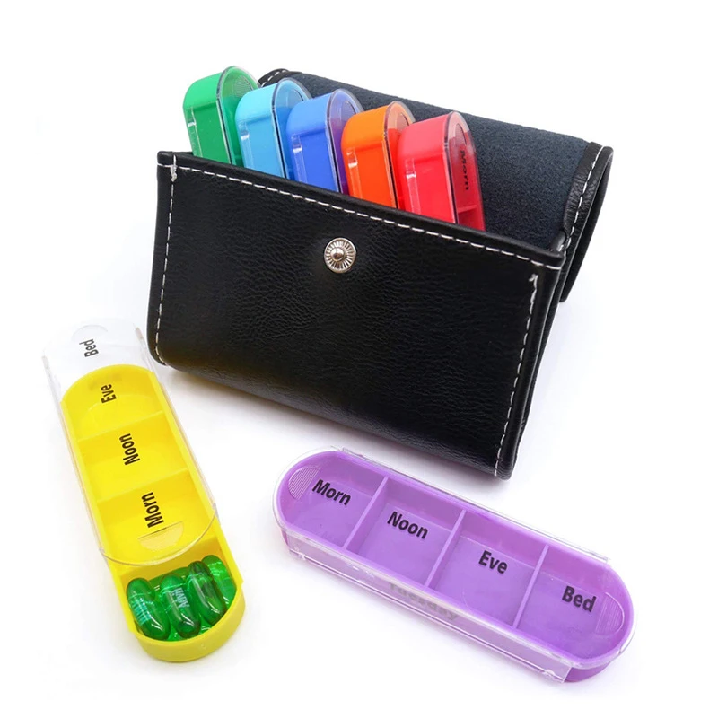 weekly 7 days pill organizer 28 grids storage container pill box medicine box organizer case  wallet medicine box