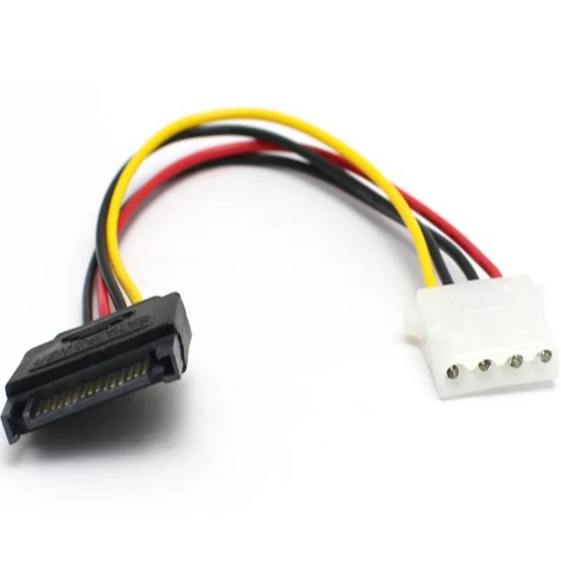 1pcs 15 Pin SATA Male to Molex IDE 4 Pin Female Cable Adapter SATA TO IDE Power Cable 20cm