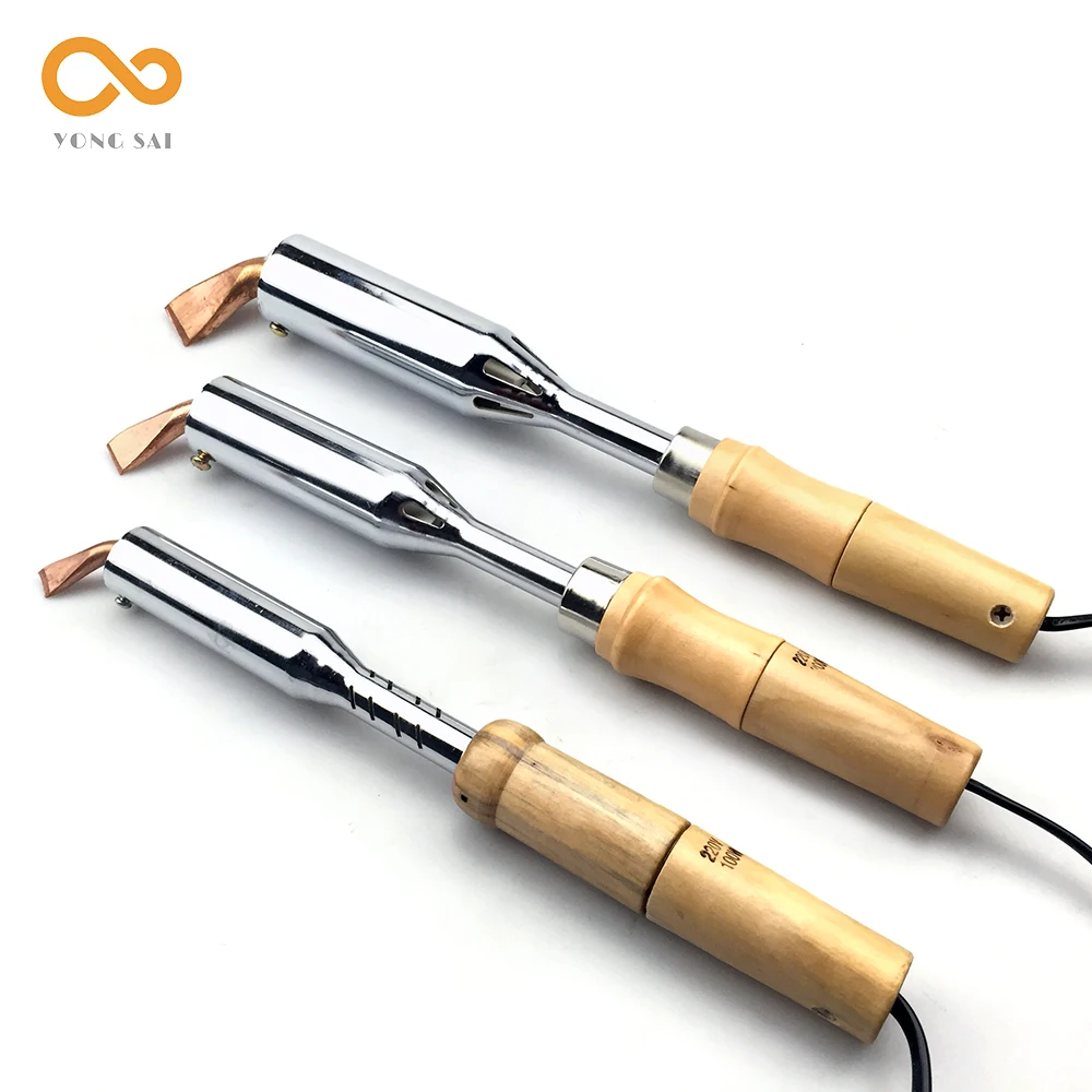 75-300W High Power Wooden Handle Electric Soldering Iron Tool Copper External Thermal Soldering Household Electric Soldering Pen