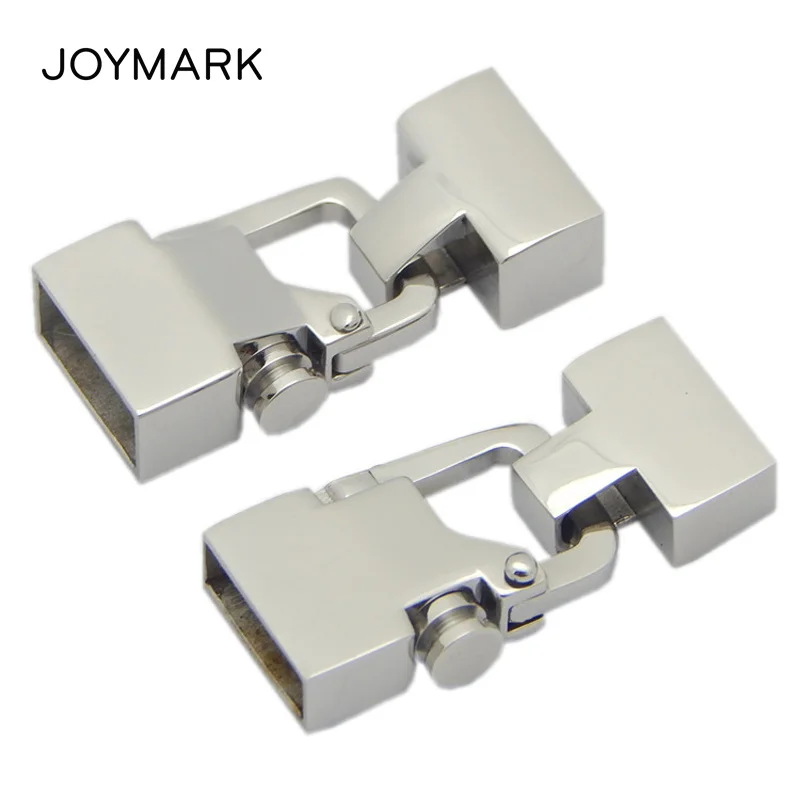 12X 4mm 12X 6mm Hole Stainless Steel Metal Lock Clasps For DIY Leather Cord Bracelet Jewelry Making Findings Material BXGC-165