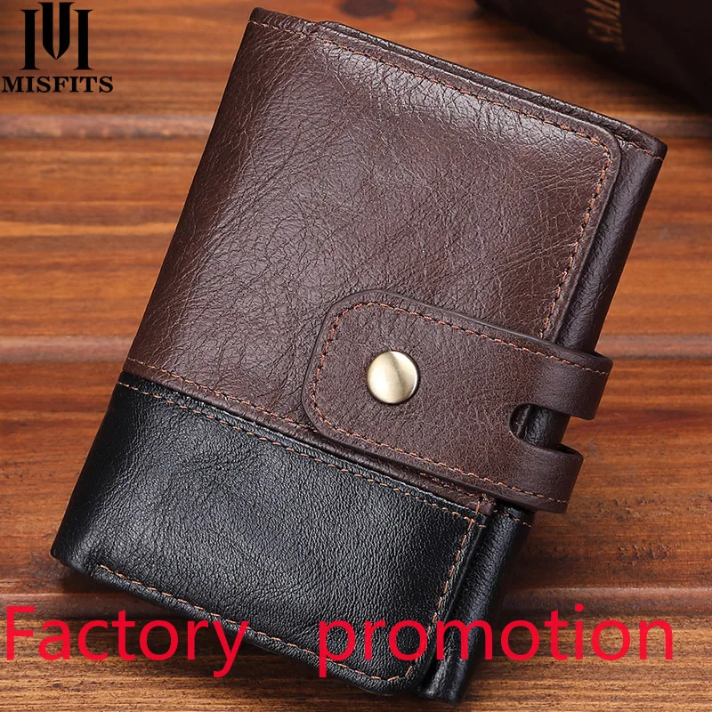 

Cross-Border New Leather Wallet for Man Short Wallet Business Cow Leather Wallet Verticle Tri-Fold Coin Purse