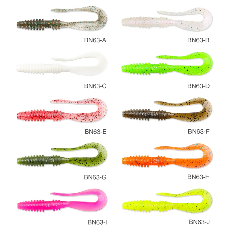 TSURINOYA Mồi Câu Cá Giả Grub Đuôi 63Mm 0.7G 40 Chiếc Đèn Game Ajing Nhân Tạo Mồi Mềm BOUNDEN Bass Thêm Tôm muối Silicone Swimbait