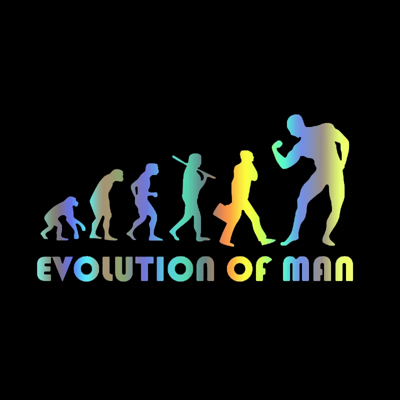 S51682# Car Stickers Vinyl Decal Human Evolution Bodybuilder Weightlifter Motorcycle Decorative Accessories Creative