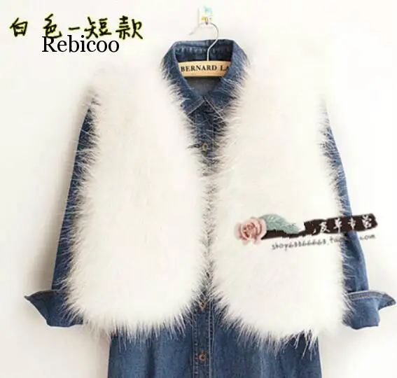 

Faux Fur Women Vests Korean Short Style Sleeveless Winter Warm Female Vest