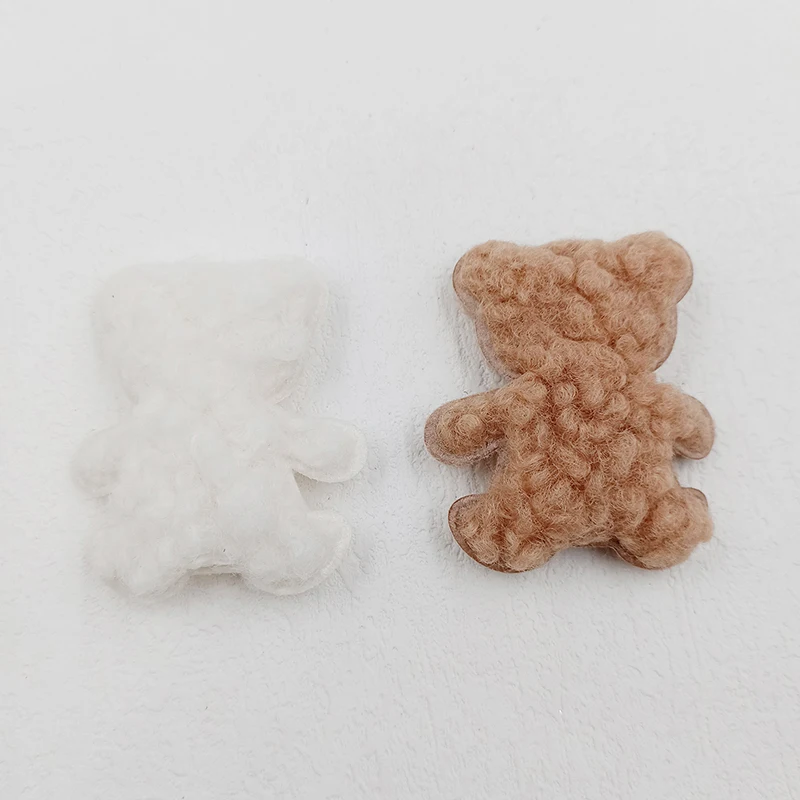 40 sztuk 5*5.5cm Furry Bear wyściełana aplikacja dla DIY nakrycia głowy rzemiosło łatki ozdoba dekoracyjna odzież akcesoria