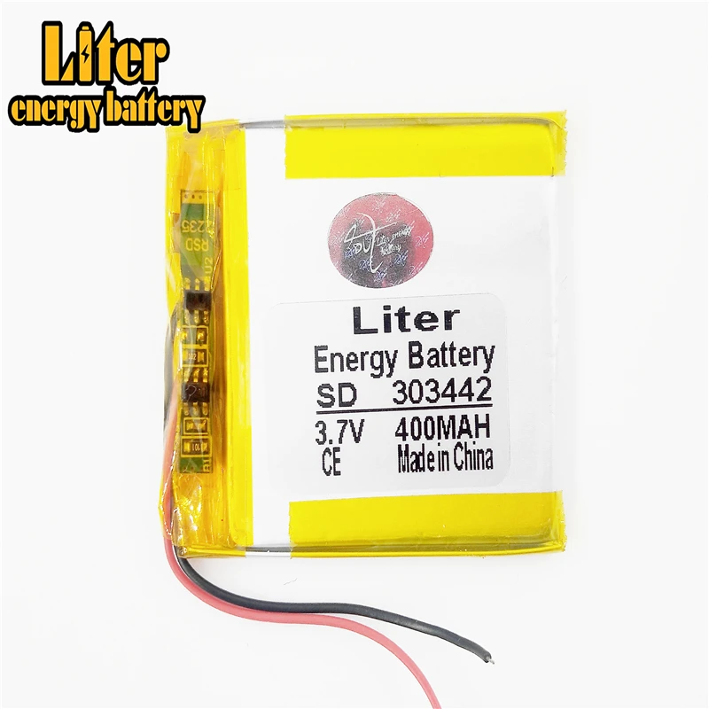 lithium Tablet polymer battery 303442 3.7V 400MAH MP3 MP4 MP5 GPS Bluetooth little toy game