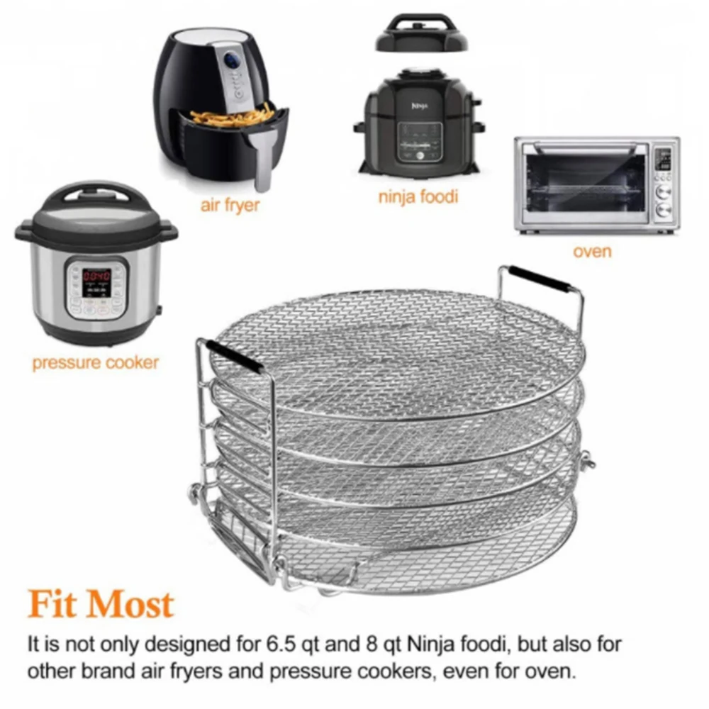 

Air Fryer Accessories Food Dehydrator Drying Stand Stainless Rack For Air Fryer 6.5-8QT Pressure Cooker Oven