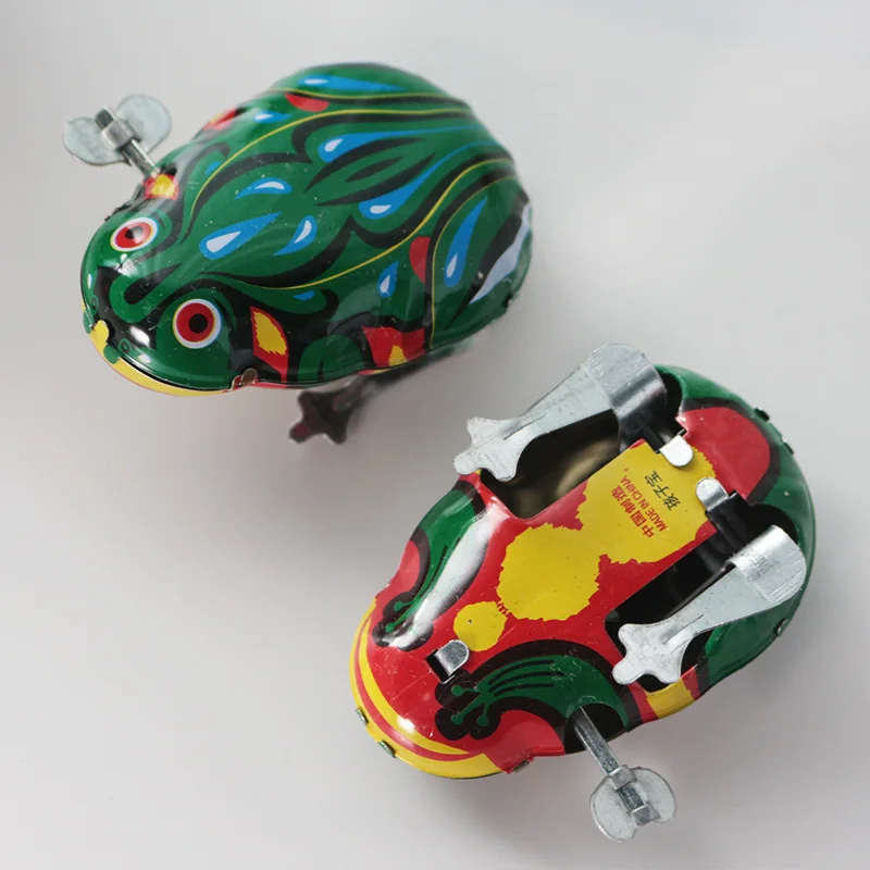 1PCS Iron Frog Nostalgic Clockwork Toy Baby Chain Iron Frog Toys for Children