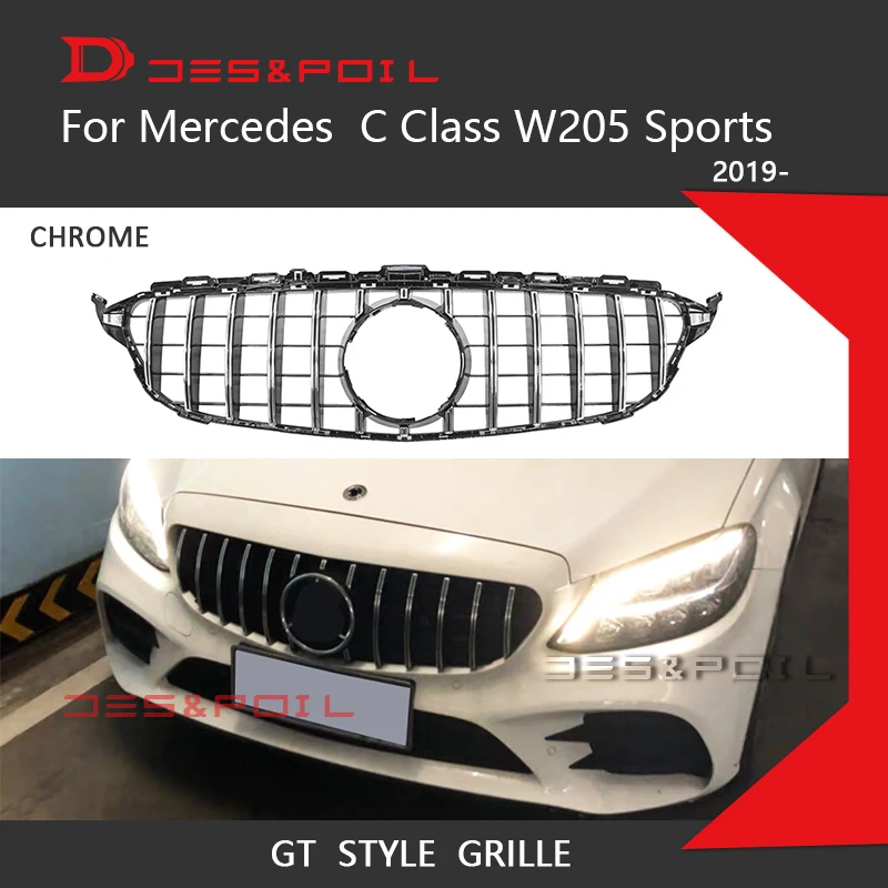 

2019 New C Class W205 GT Grille Panamericana Racing Grill Facelift AMG Line For Mercedes 2015-2018 C180 C200 C220 C250 C43