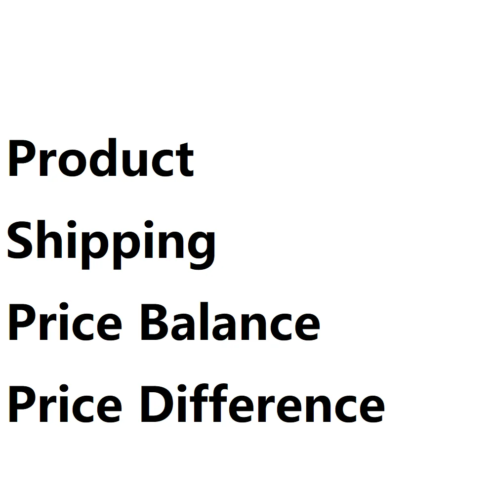 Product Shipping Price Balance Price difference