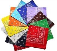 2024 Fashion Hip Hop Bandana Square Scarf 54cm*54cm Black Red Headband Printed For Women/Men/Boys/Girls